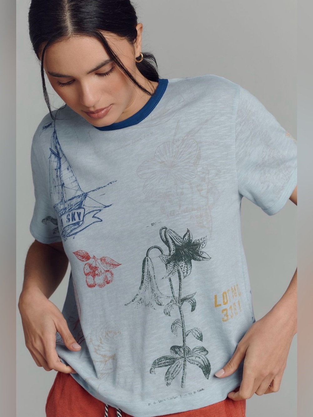 Pilcro Stamp Printed Tee size Large